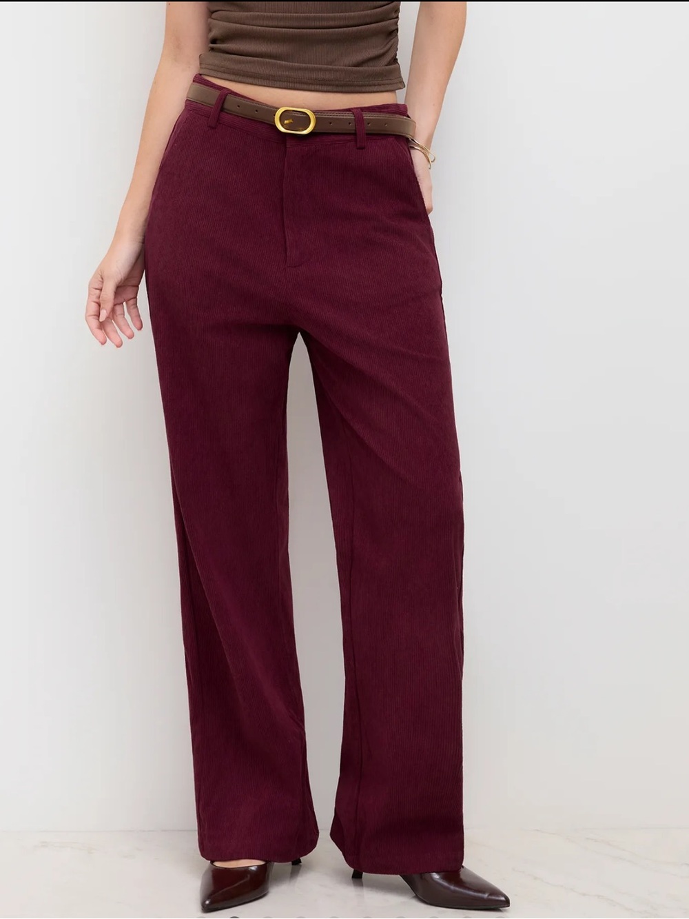 NWT CIDER CORDUROY MID RISE STRAIGHT LEG PANTS